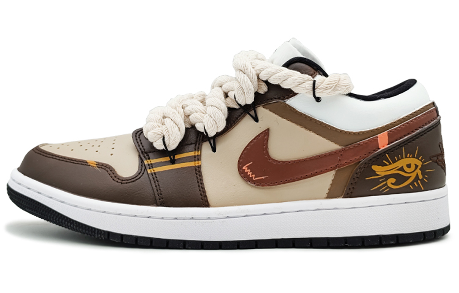 Jordan Air Jordan 1 'Panda Low top Vintage Basketball Shoes Women's Beige Brown