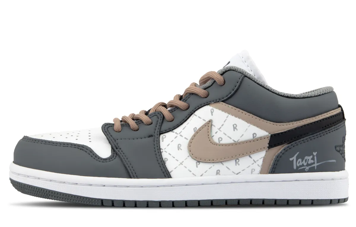 Jordan Air Jordan 1 Cushioning Low top Vintage Basketball Shoes Unisex Brown