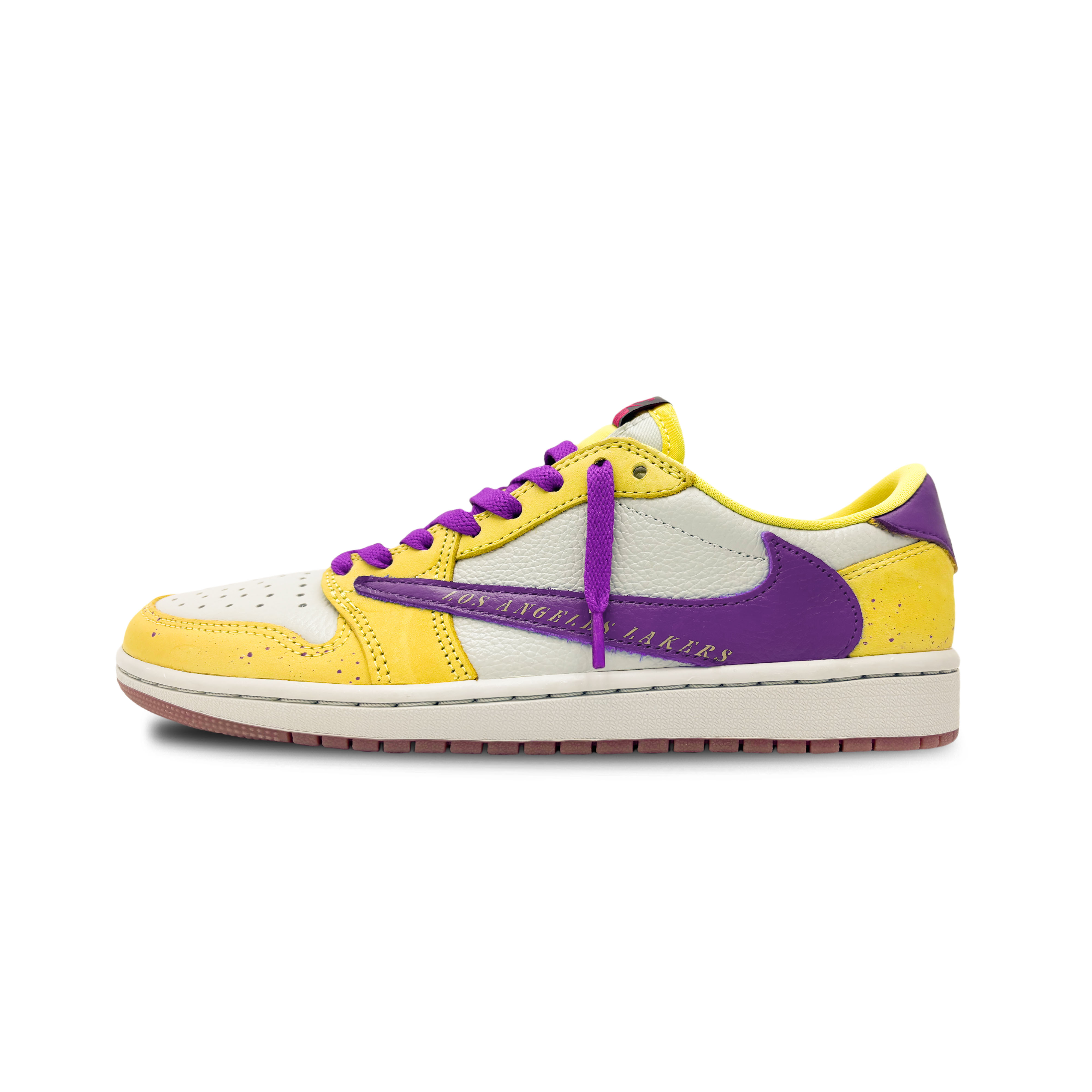 Travis Scott x Jordan Air Jordan 1 Slip Resistant Abrasion Resistant Low top Vintage Basketball Shoes Unisex