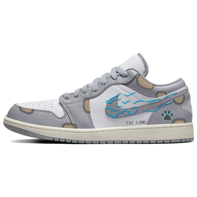 Jordan Air Jordan 1 Vintage Basketball Shoes Men’s Low Top White/Gray
