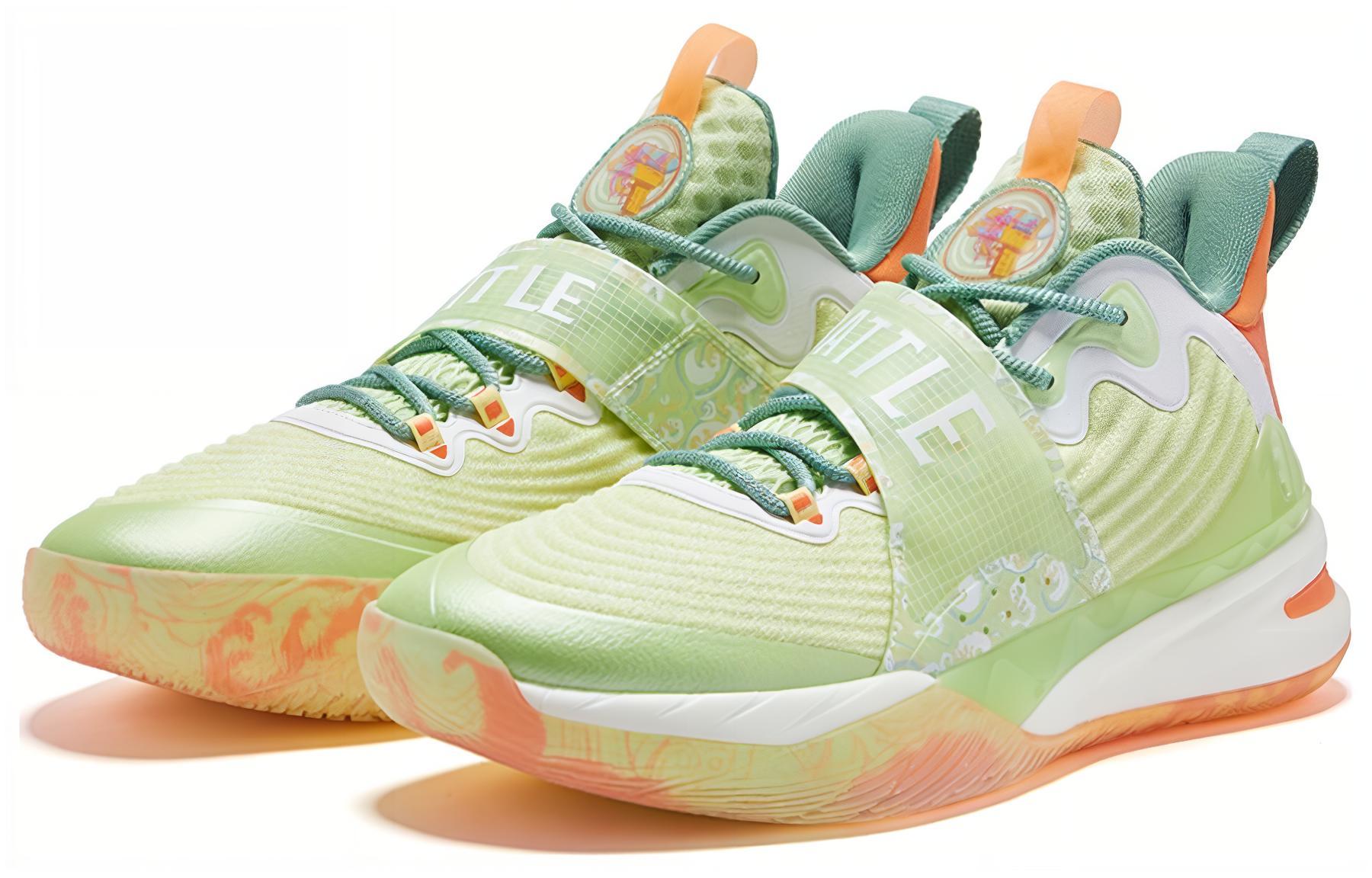 QIAODAN Ice Blade Mint Coconut Brown Abrasion Resistant Breathable Mid top Basketball Shoes Men’s