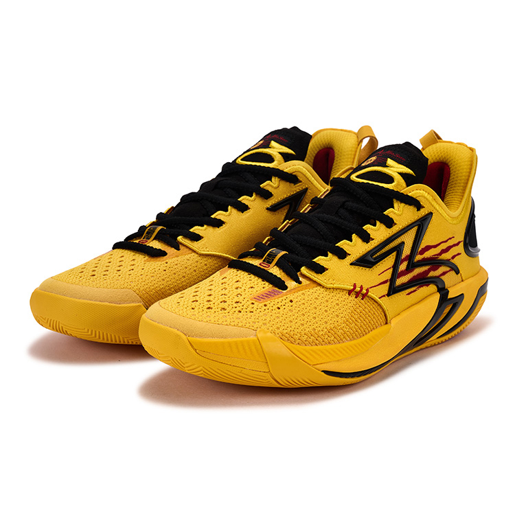 361° BIG3 6.0 Pro Cushioning Slip Resistant Support Mid top Basketball Shoes Unisex Vintage Yellow