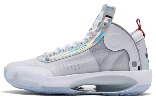 Jordan Air Jordan 34 white laser mid-top Air Zoom/Eclipse practical basketball shoes men's white