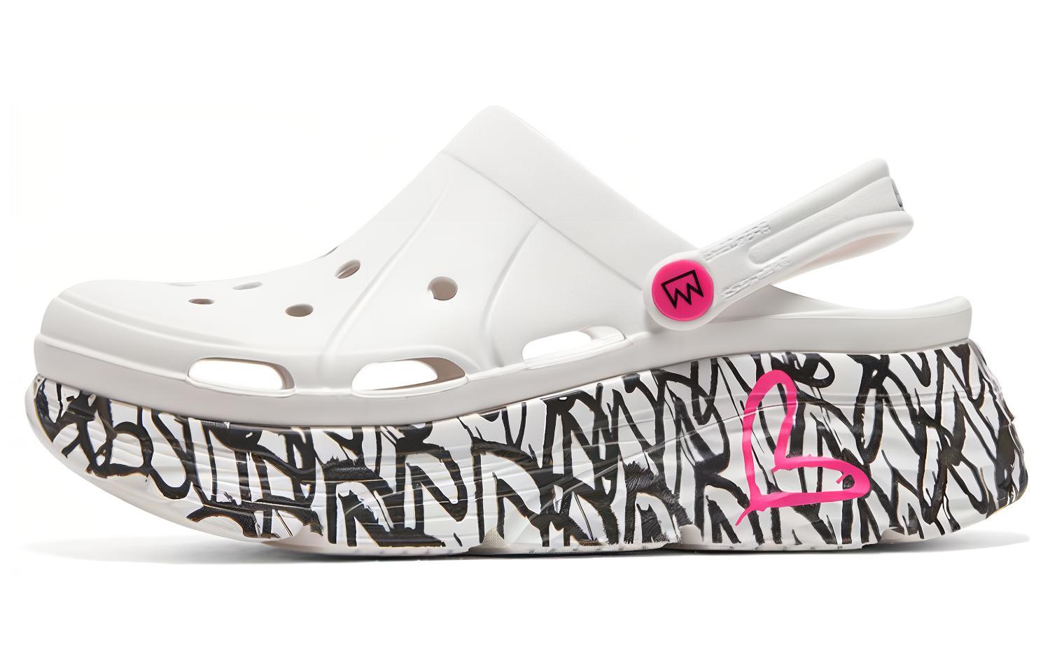Skechers Max Cushioning Foamies 'White Black Pink' Women's