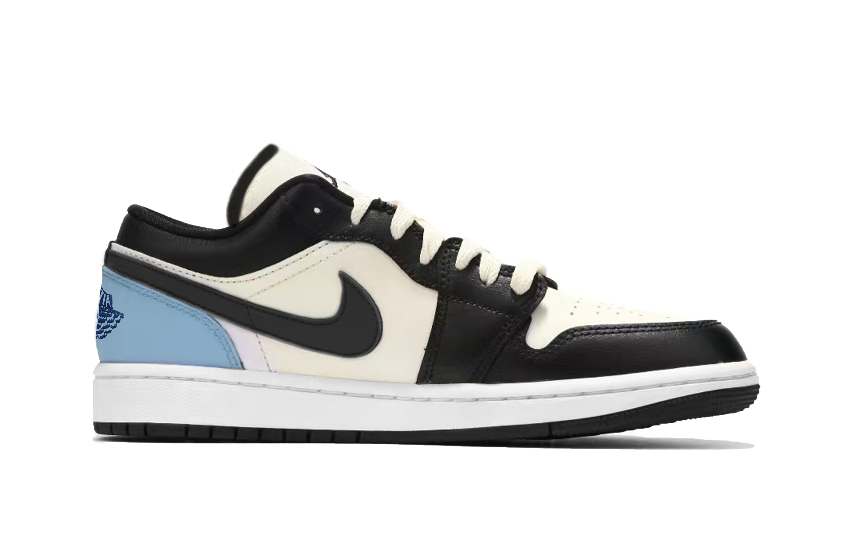 Jordan Air Jordan 1 Low Lightning Panda Cushioning Low top Vintage Basketball Shoes Men’s Black White Blue