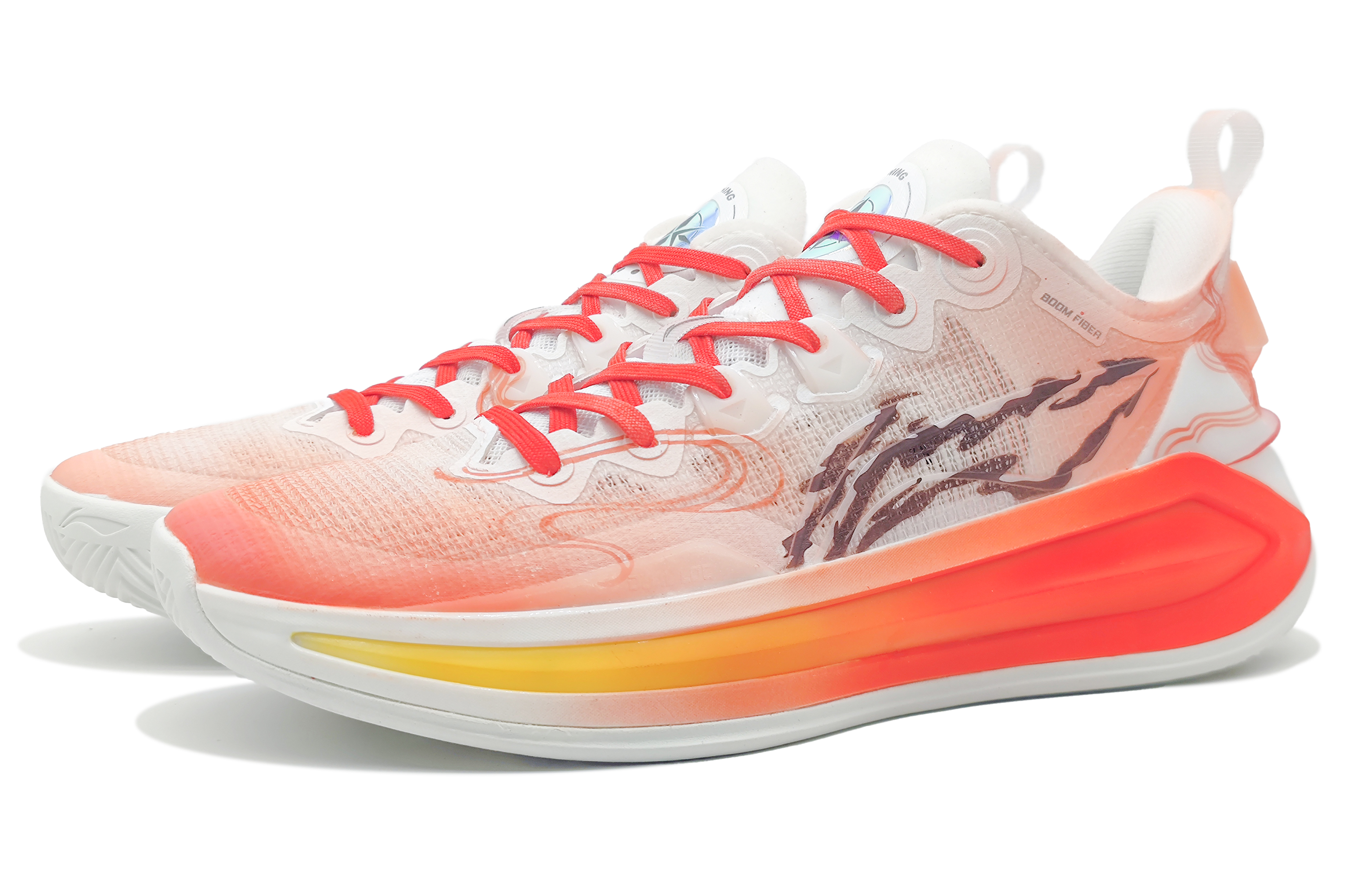 Li Ning Liren 3 V2 Abrasion Resistant Cushioning Low top Basketball Shoes Unisex Red White