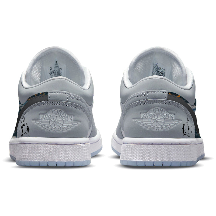 Jordan Air Jordan 1 Abrasion Resistant Slip Resistant Low top Vintage Basketball Shoes Women’s Gray White
