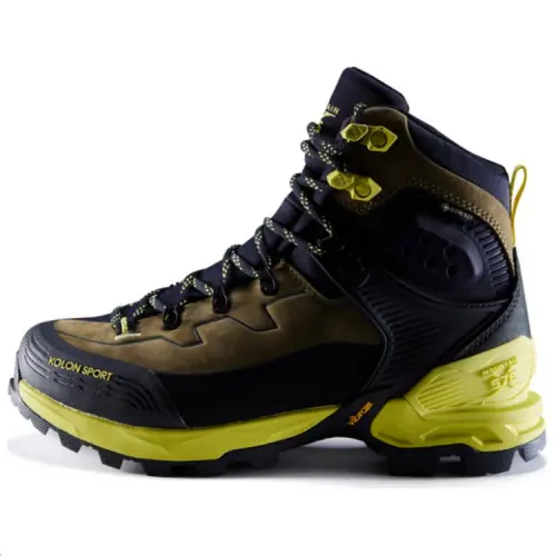 KOLON SPORT HIKE Slip Resistant Abrasion Resistant Mid top Mountaineering Shoes Unisex Khaki