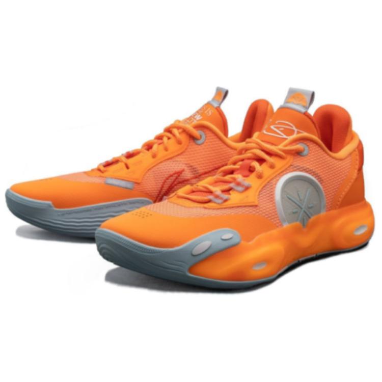 Li Ning All City 12 Comfortable And Trendy Slip Resistant Abrasion Resistant Low top Basketball Shoes Men’s Orange