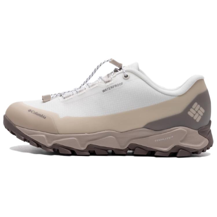 Columbia Hiking Textile, Synthetic Leather Low top Hiking Shoes Men’s White Brown