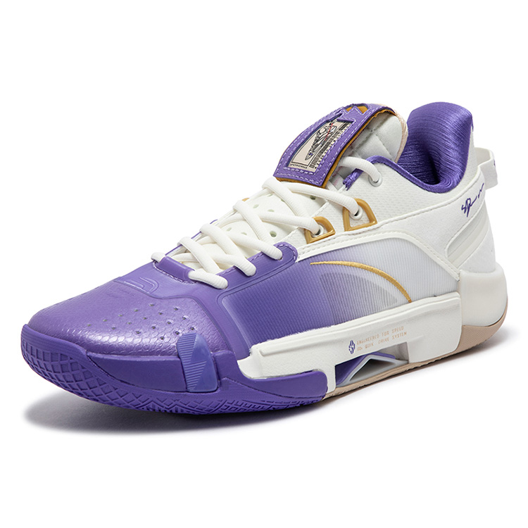 361° Cushioning Slip Resistant Abrasion Resistant Low top Basketball Shoes Men’s Ultraviolet White