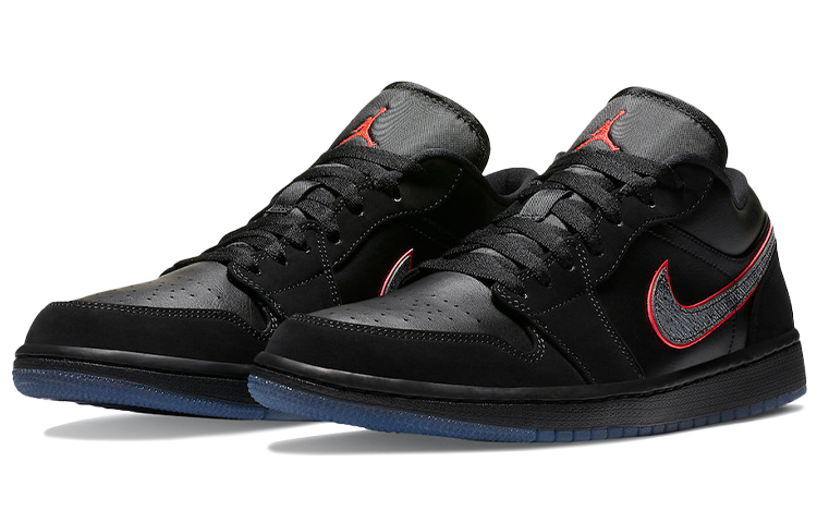 Мужские кроссовки Jordan Air Jordan 1 low "red orbit" (черно-красные) — Чёрныйкрасный — фото 3