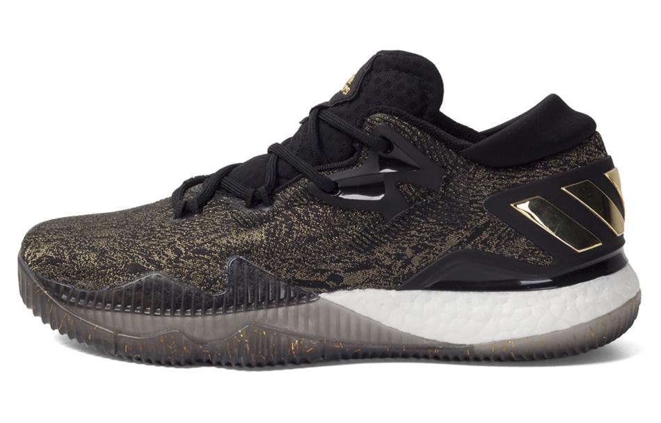 Adidas Crazylight Boost 2016 Low Comfortable Sports Low-top Basketball Shoes Men's Black Gold