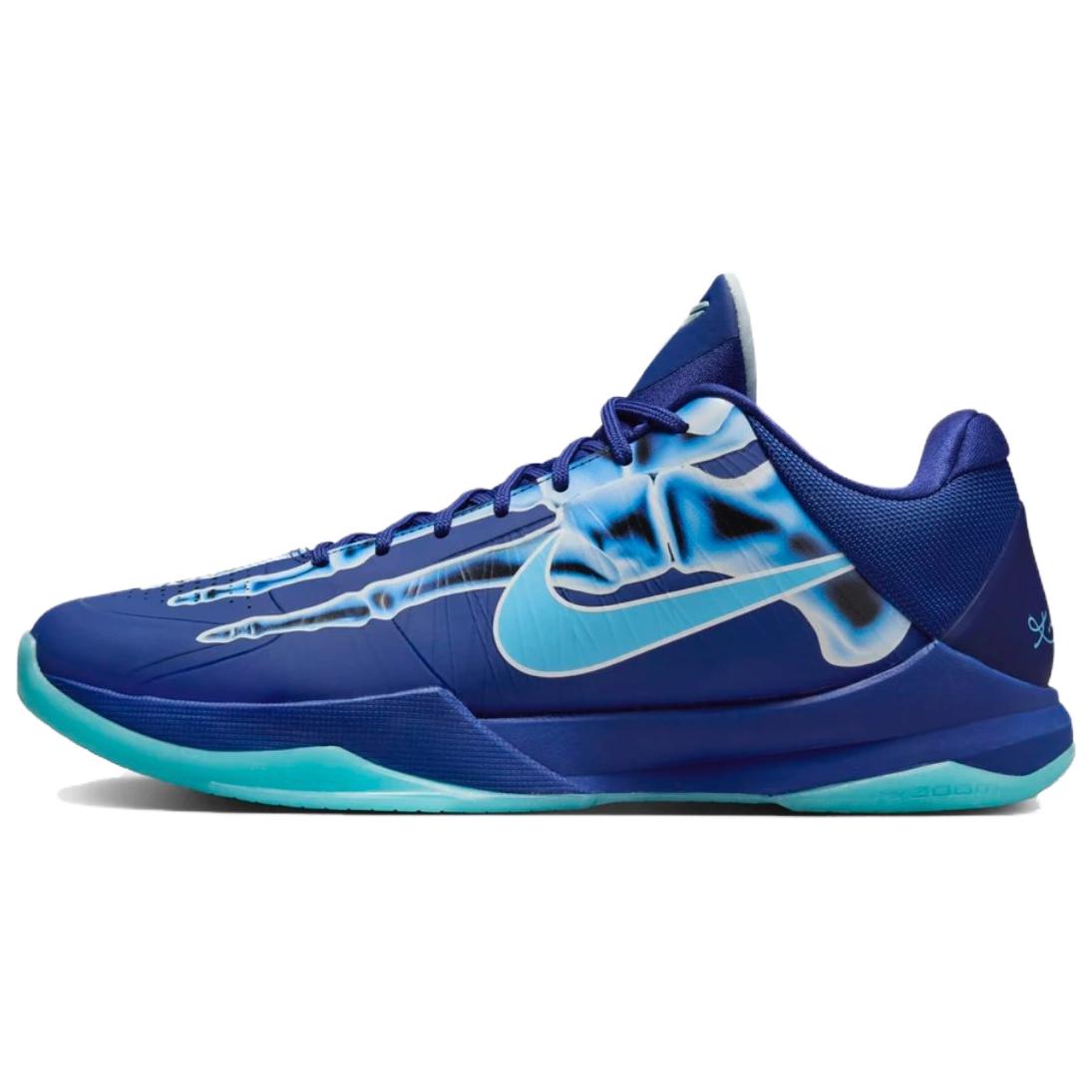 Nike Zoom Kobe 5 Protro X-Ray Fashionable and Versatile Low-top Basketball Shoes Unisex Blue