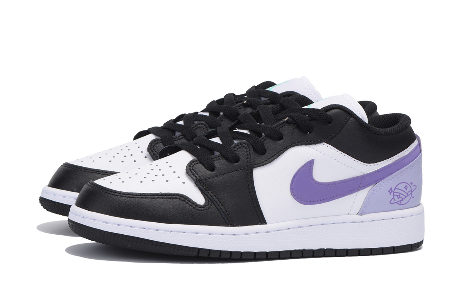 Jordan Air Jordan 1 Abrasion Resistant Slip Resistant Low top Vintage Basketball Shoes Men’s Black Purple
