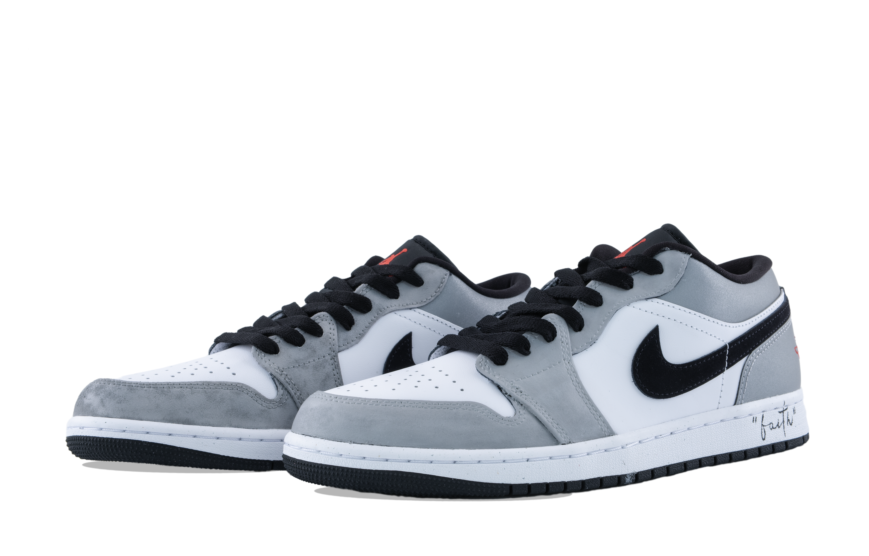 Jordan Air Jordan 1 Slip Resistant Abrasion Resistant Low Top Vintage Basketball Shoes Unisex Smoke Gray