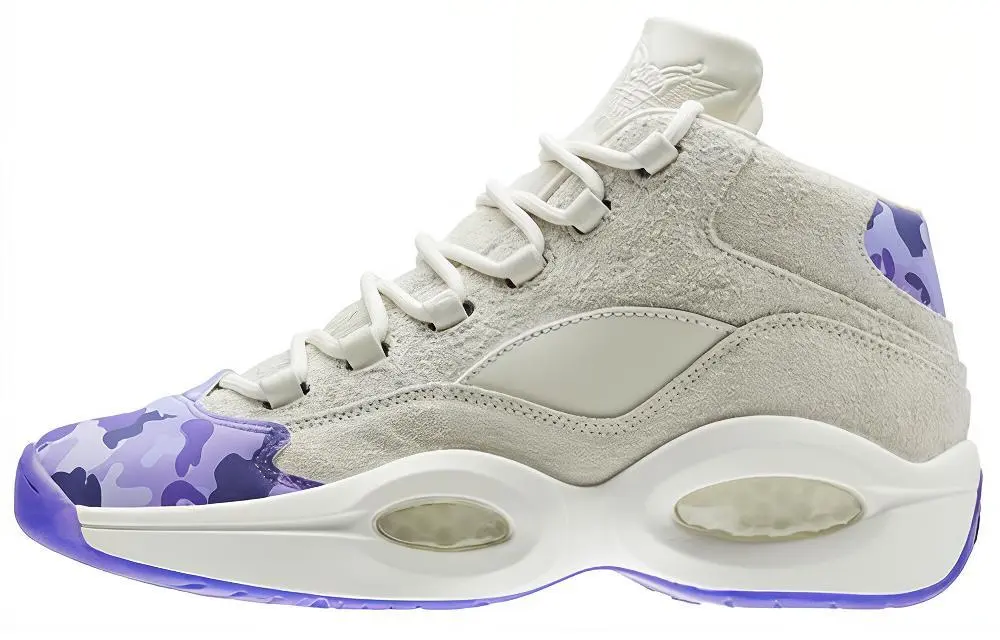 Reebok Question Mid CamRon Comfortable Lightweight Mid top Basketball Shoes Men's Gray