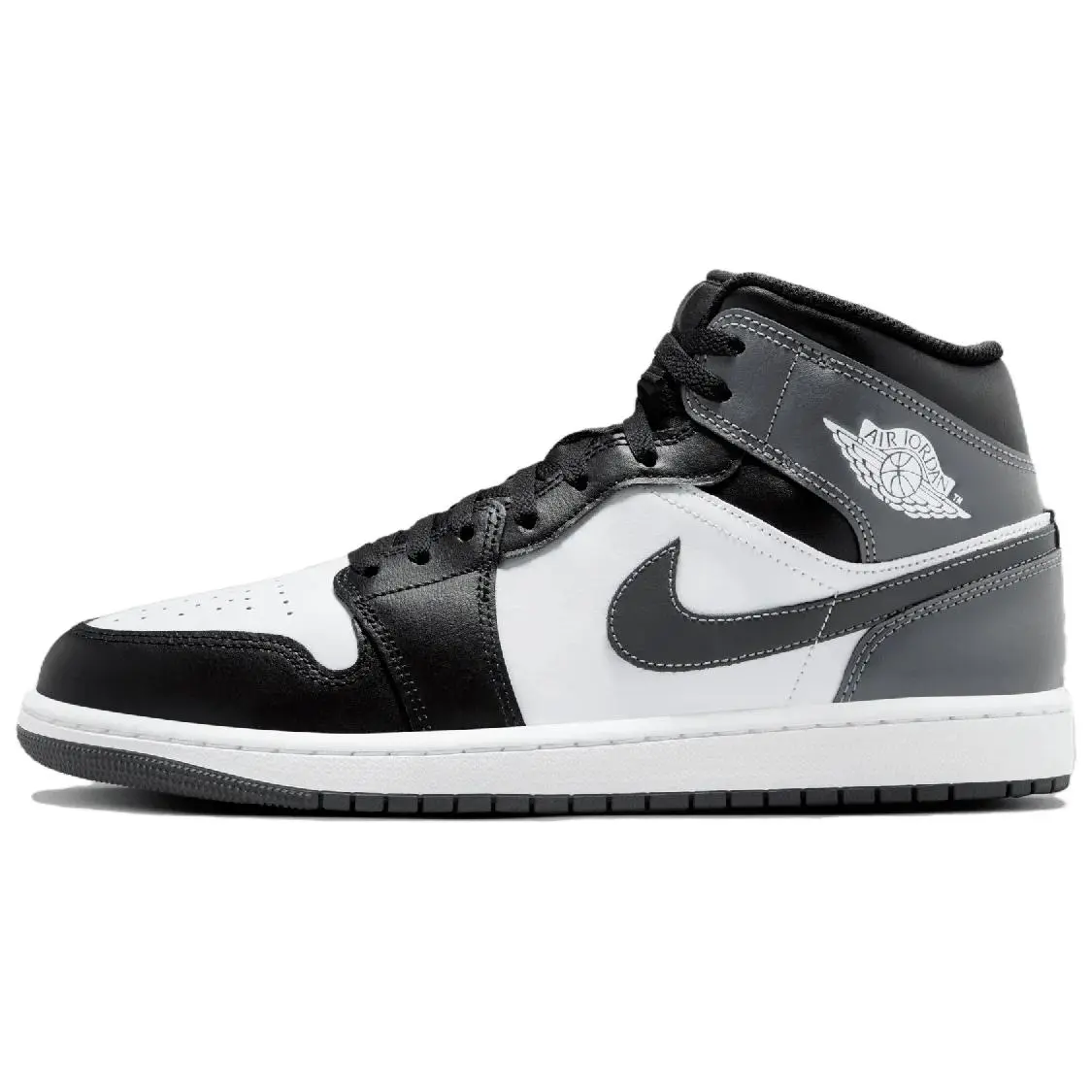 Jordan 1 Mid Black White Iron Grey