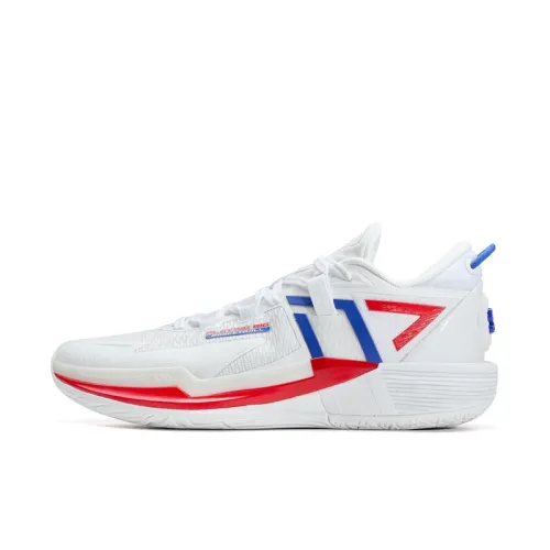 Xtep Lingshit 3.0 Gemini, professional field combat, shock-absorbing, non-slip, wear-resistant, low-cut basketball shoes, men's white and blue