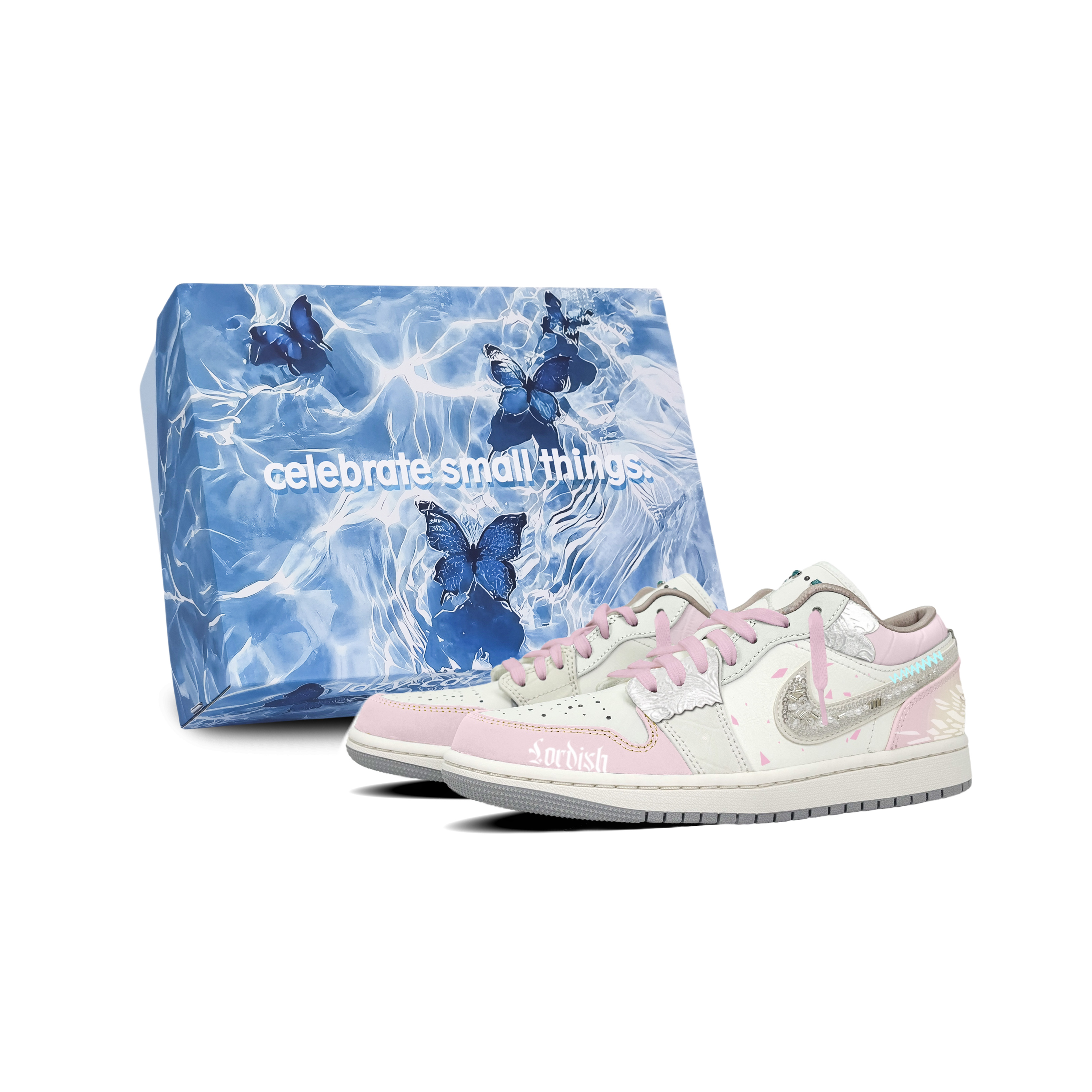 Jordan Air Jordan 1 Abrasion Resistant Low top Vintage Basketball Shoes Women’s Pink White