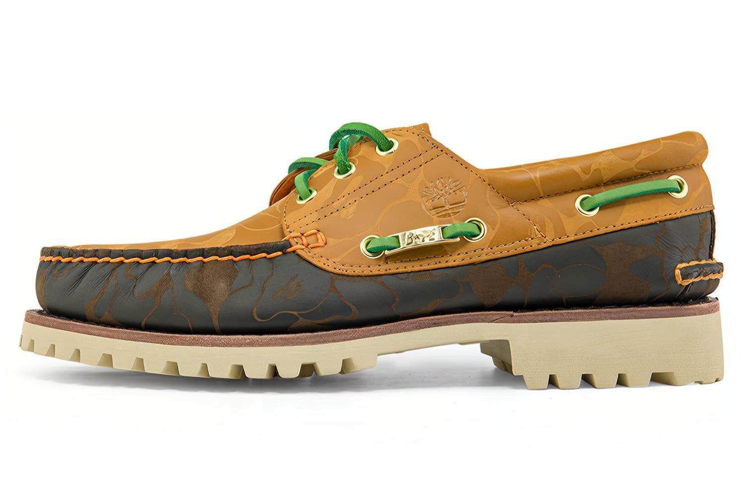 BAPE BLACK x Timberland shock-absorbing breathable outdoor low-top casual leather shoes men's brown