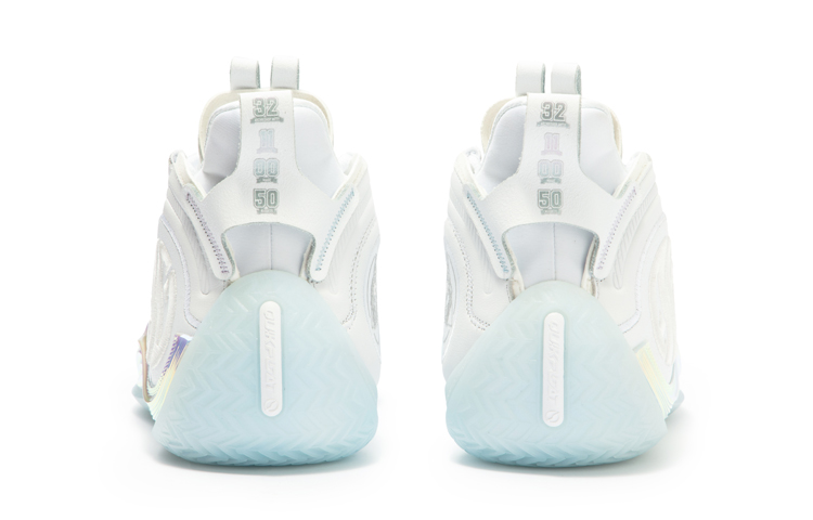 361° AG4 Lux Silver Ice Blade Cushioning Slip Resistant Abrasion Resistant Mid top Basketball Shoes Men’s White Blue