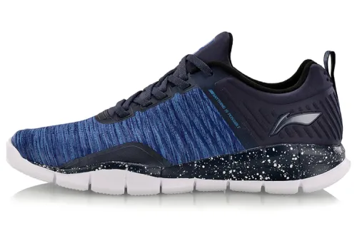 Li Ning Slip Resistant Abrasion Resistant Support Low top Training Shoes Men's Blue