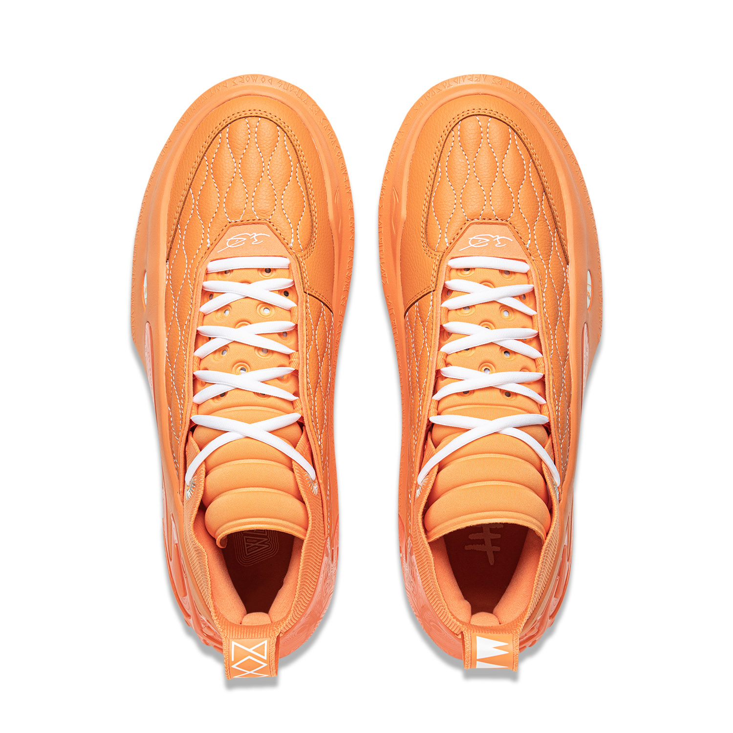 Li Ning Wow11 Cushioning Lightweight Rebound Mid top Basketball Shoes Men’s Cloud Satin Orange