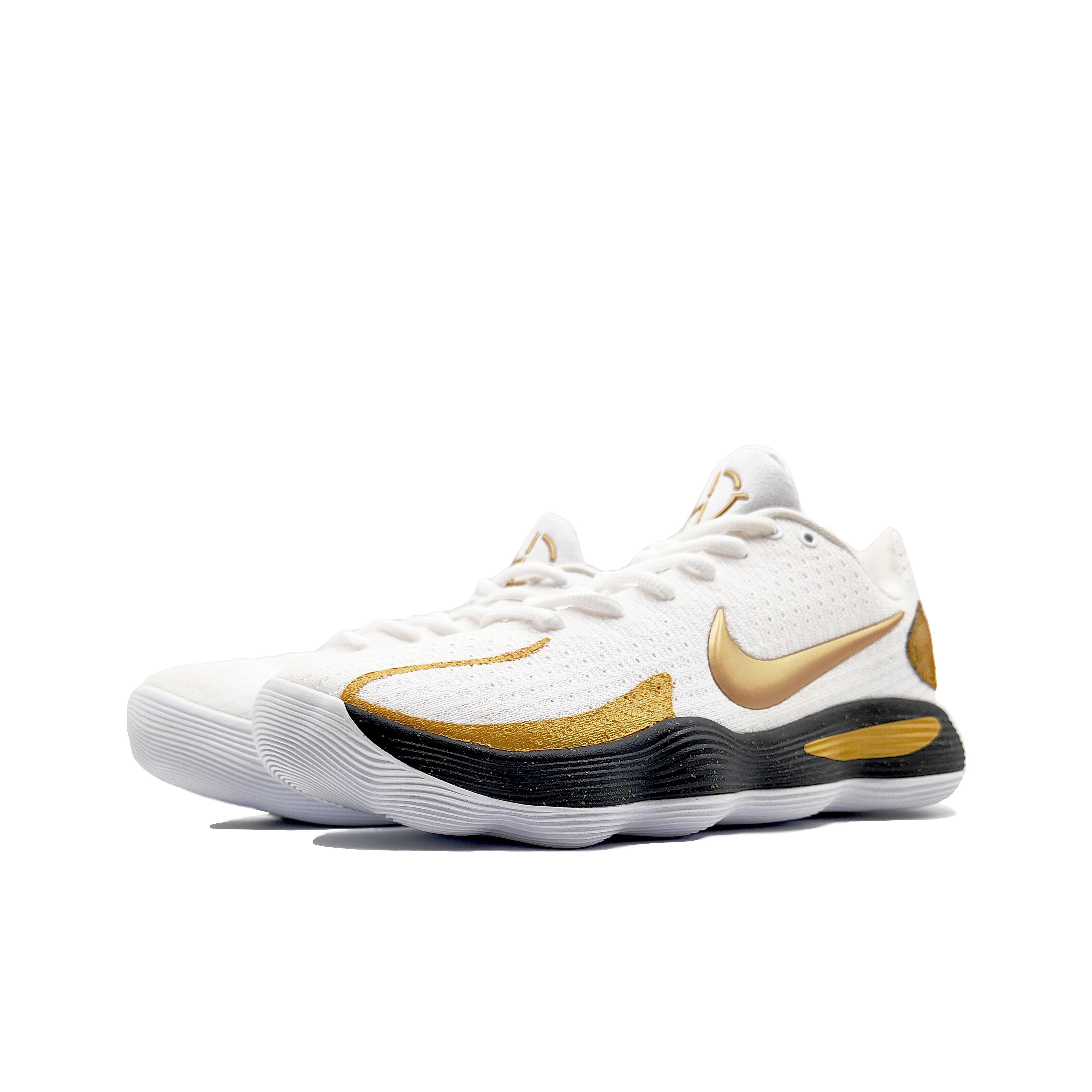Nike Hyperdunk 2017 Basketball Shoes Unisex Low Top White/Black/Gold