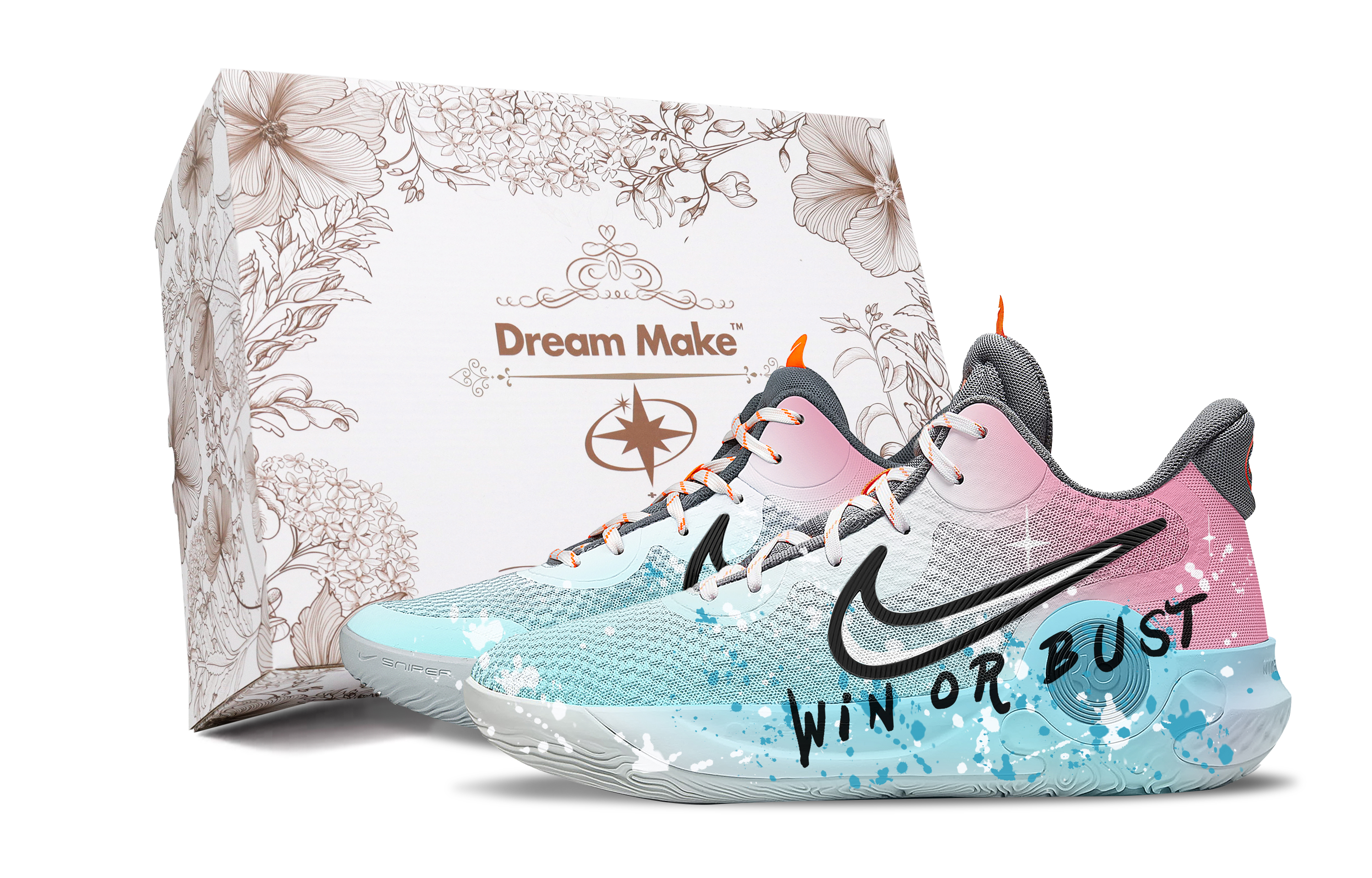 Nike KD Trey 5 IX Observer White Box Slip Resistant Abrasion Resistant Mid top Basketball Shoes Unisex Blue