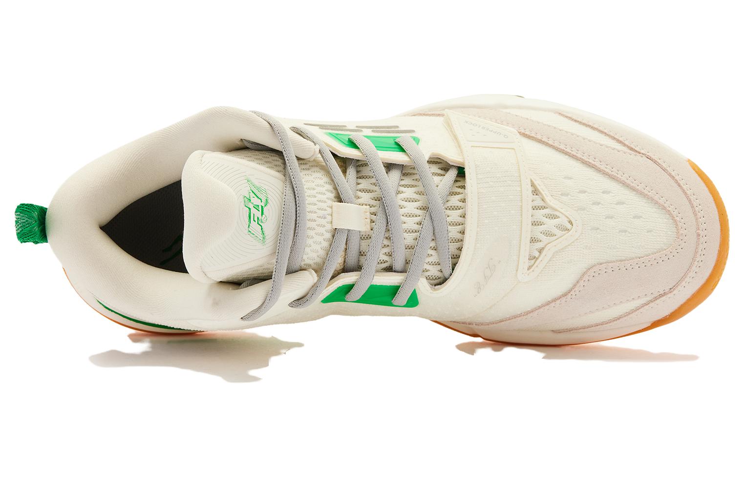 QIAODAN Wind Blade Fly By Q KUNGFU LIGHT Cushioning Slip Resistant Breathable Low top Basketball Shoes Men’s Ivory
