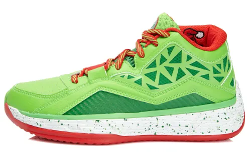 Li Ning Wade Fission 2.5 Mid top Basketball Shoes Unisex Green Red