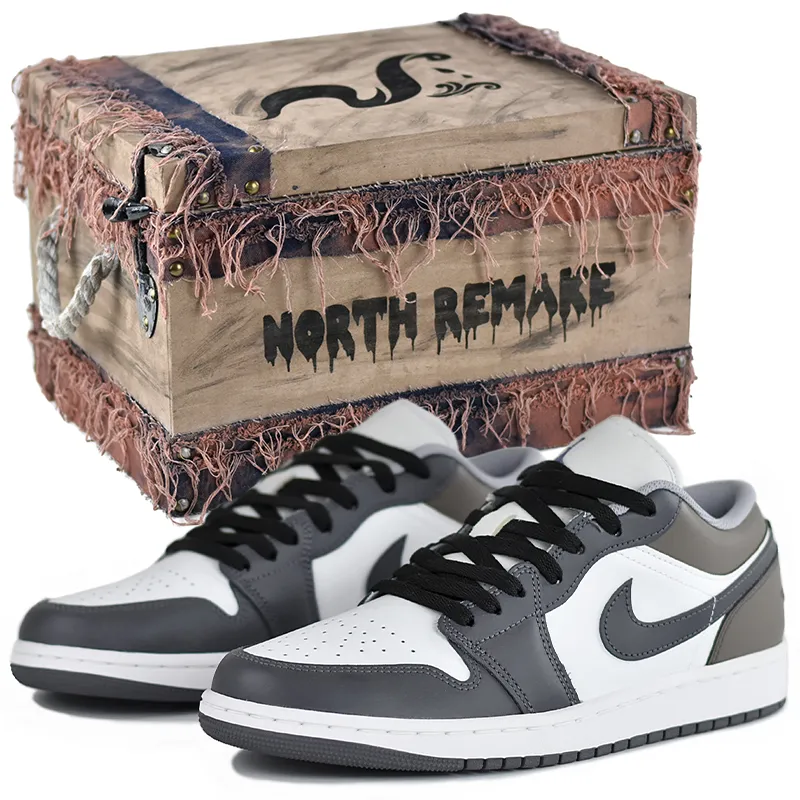Jordan Air Jordan 1 Low top Vintage Basketball Shoes Men's Black Brown