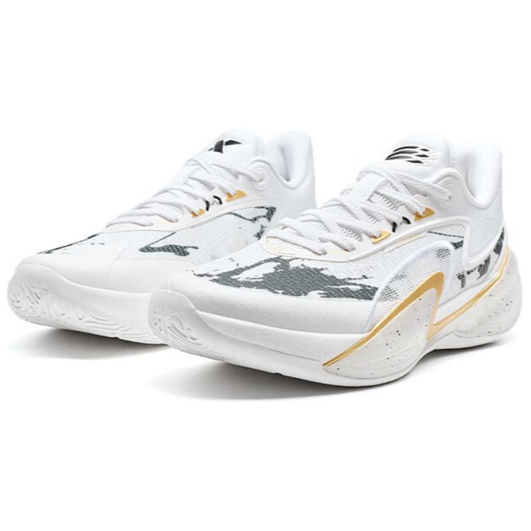 XTEP Cushioning Abrasion Resistant Lightweight Low top Basketball Shoes Men’s White Black