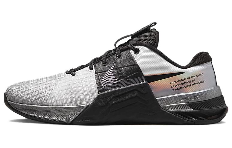 Nike Metcon 8 PRM Premium White Black Iridescent Low Top Training Shoes Women's Silver