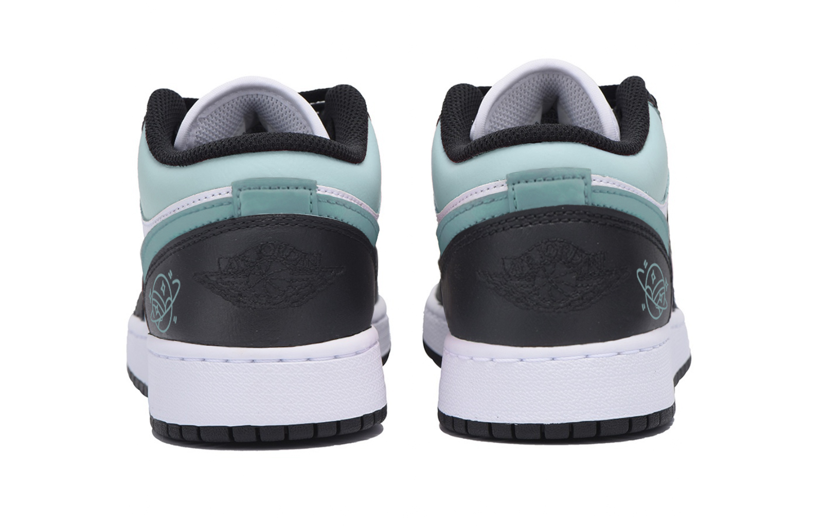Jordan Air Jordan 1 Abrasion Resistant Slip Resistant Low top Vintage Basketball Shoes Men’s Black White Green