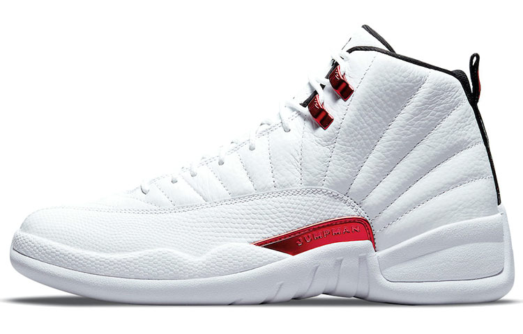 Jordan Air Jordan 12 retro \"twist\" trendy high top retro basketball shoes men's white red 2021 version