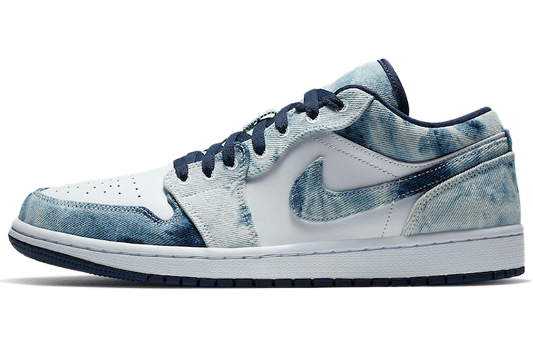 Мужские кроссовки Jordan Air Jordan 1 Low SE Washed Denim (синие)