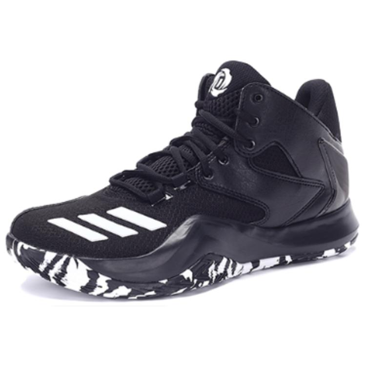Adidas D Rose 773 Slip Resistant Abrasion Resistant Mid top Basketball Shoes Men's Black White