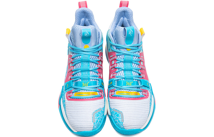 361° AG1 Pro Ice Rocky Mesh Cushioning Slip Resistant Abrasion Resistant Mid top Basketball Shoes Men’s Blue Pink