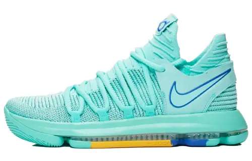 Nike KD 10 Hyper ''Turquoise'' Durant Comfortable and Lightweight Shock Absorbing Anti-Slip Mid-top Basketball Shoes Men's Turquoise