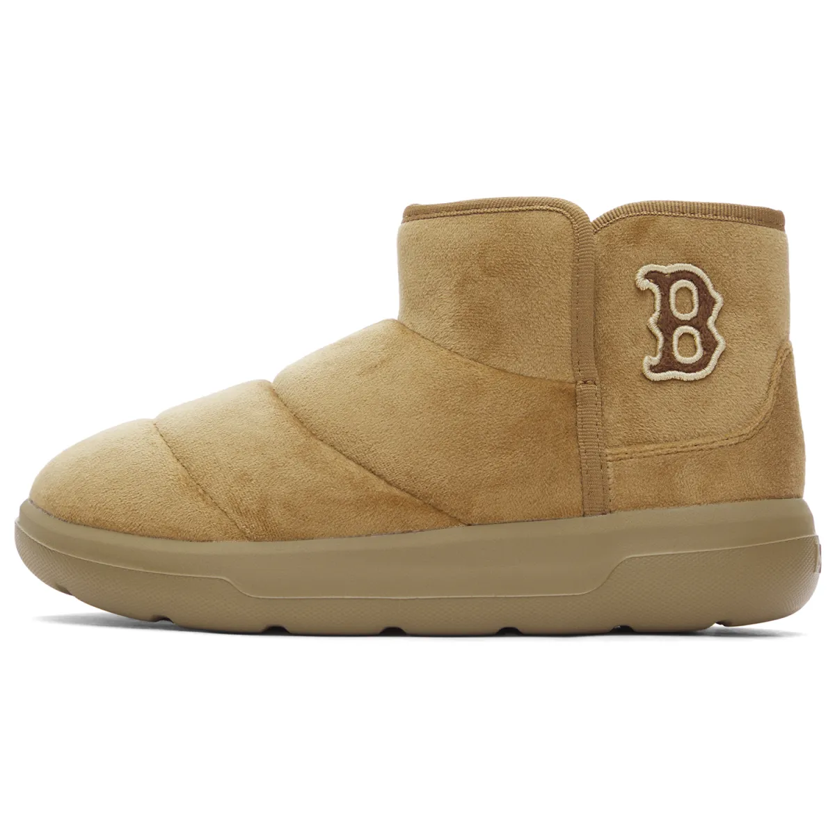 MLB Boston Red Sox Solid Color Classic Minimalist Style Versatile Platform Fleece Lined Lightweight Slip on Ankle Boots