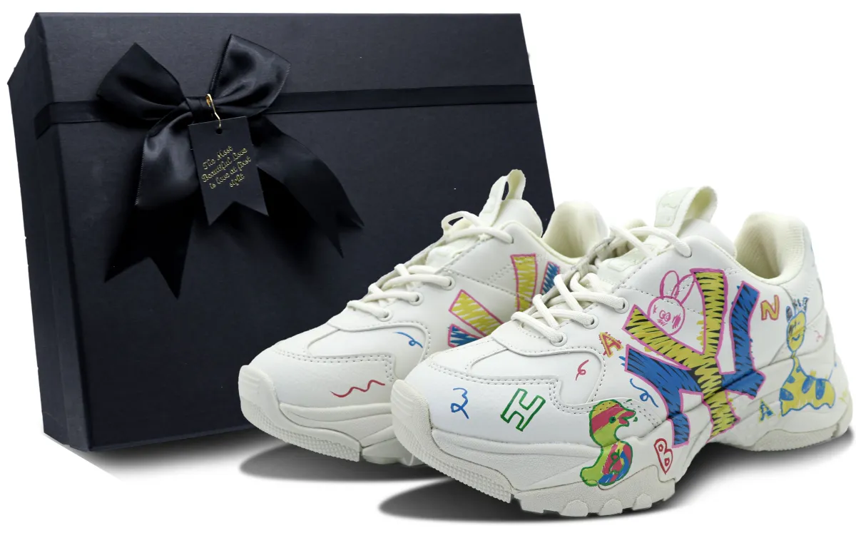 MLB Big Ball Chunky Synthetic Leather Cushioning Slip Resistant Abrasion Resistant Height Increasing Low top