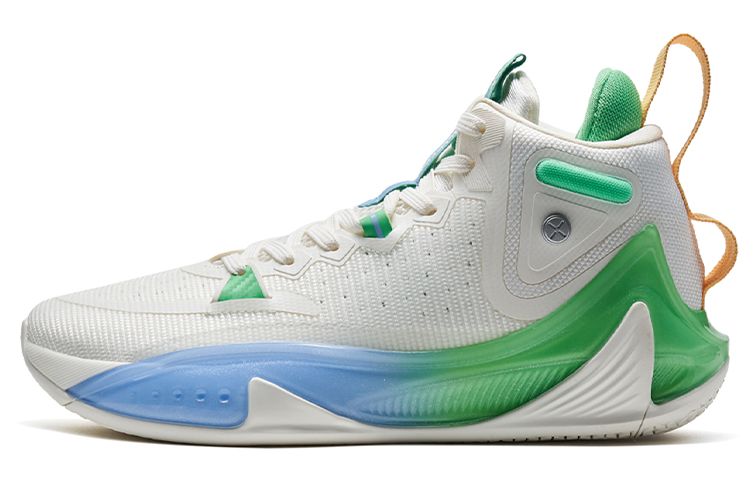 XTEP Flying Shark 2 Game Ready High top Basketball Shoes Men’s Sail White Like Pink Green