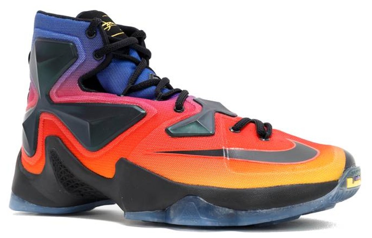 Мужские кроссовки Nike Lebron 13 Doernbecher (оранжево-синие) — 激光橙/紫/黑 — фото 2