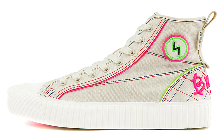 Kappa Player Collection Zhao Diyu Collaboration High top Canvas Shoes Women's White