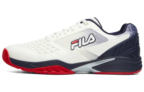 FILA Comfortable Abrasion Resistant Breathable Low top Tennis Shoes Men's White Blue Red Multicolor