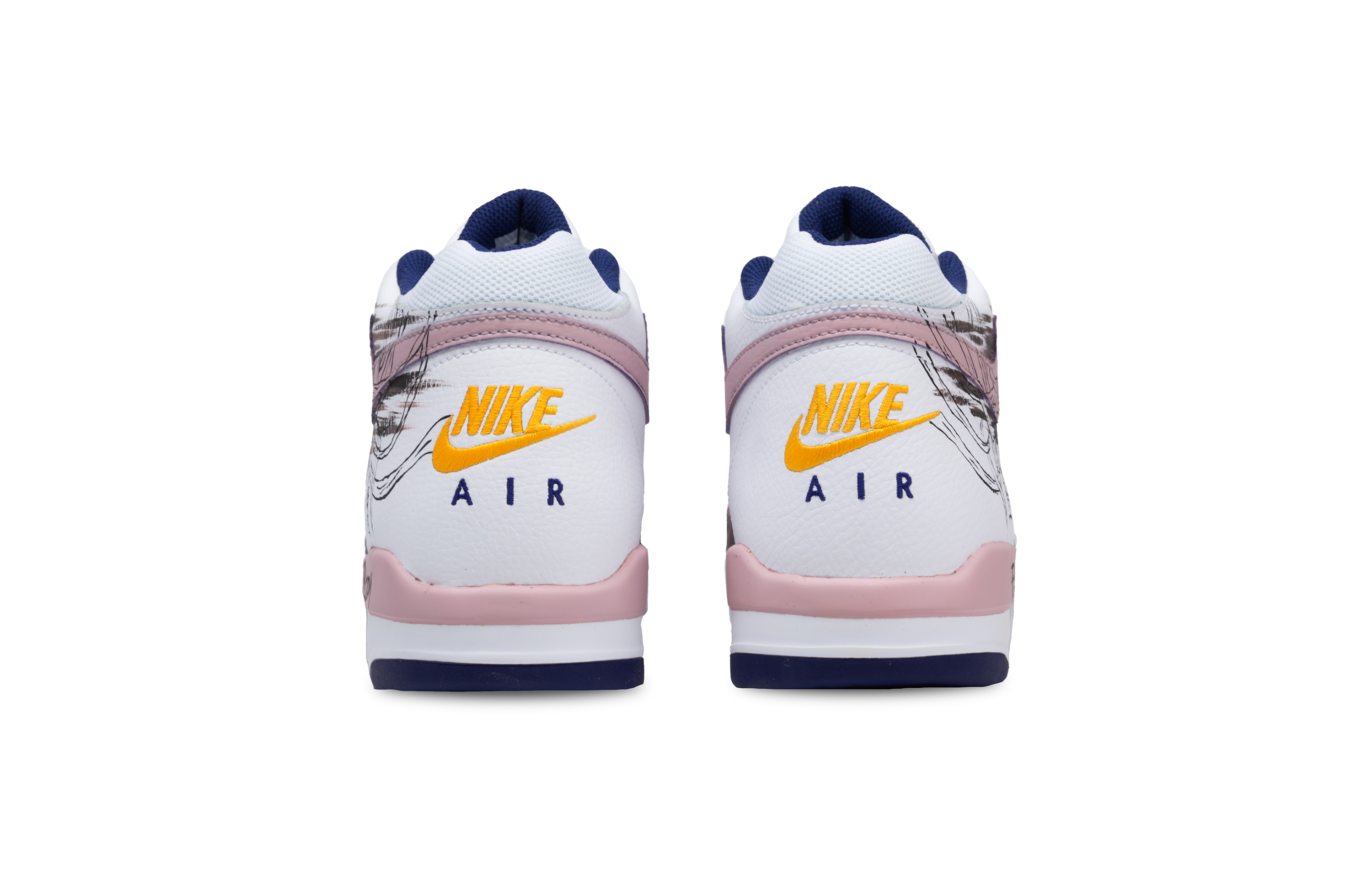 Nike Flight Legacy Vintage Basketball Shoes Men’s Mid Top Black Pink