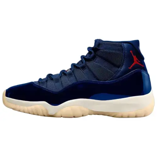 Jordan Air Jordan 11 Slip Resistant Abrasion Resistant High top Vintage Basketball Shoes Unisex Dark Royal Blue