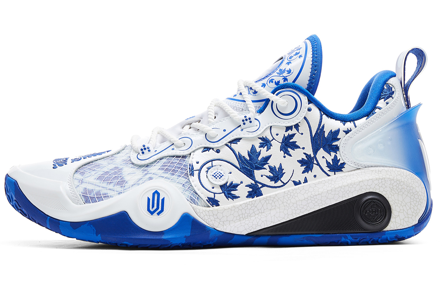 PEAK Wiggins AW3 Basketball Shoes Men’s Low Top All White Bright Blue